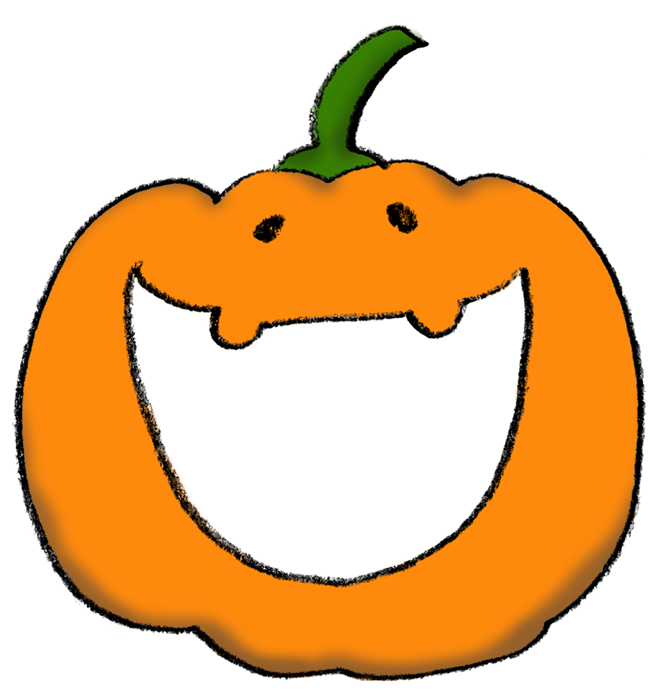 ハロウィン かぼちゃのイラスト えんぴつと画用紙