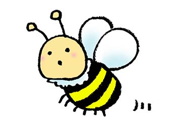 無料イラスト・かわいいミツバチ・飛ぶ・素材