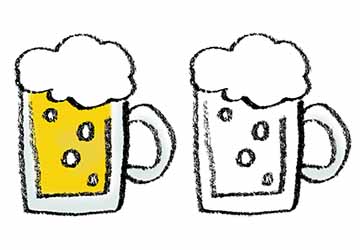 無料素材・イラスト・ビールジョッキ・生ビール・ビアガーデン・BEER