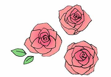 バラの花・薔薇・手書き・かわいい・フリーイラスト
