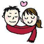 かわいいフリーイラスト・恋人・ラブラブ・バレンタイン・冬・イチャイチャ・カップル・無料素材