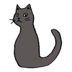 フリーイラスト・猫・黒猫・くろねこ・クロネコ・横向き・クール・シャープ・無料素材