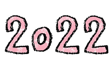 無料・フリー素材・2022手書き文字・かわいい・年賀状・年号・2022年